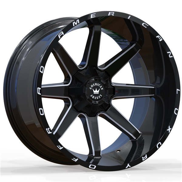 4-American Luxury Xtreme AL786 20X12 6x135/6x139.7 -44mm Gloss Black Milled Wheels