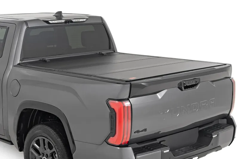 Rough Country Hard Tri-Fold Flip Up Bed Cover 5'7" Bed 22-26 Toyota Tundra 2wd/4wd