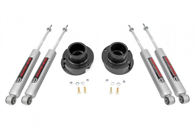 Rough Country 2.5" Leveling W/ Front & Rear Shocks  Kit Ram 2500 (14-26) / 3500 (13-26)4WD