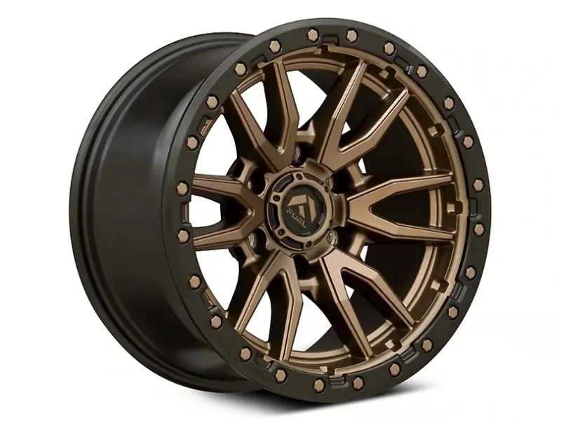 4-Fuel Rebel D681 17x9 6X135 +1 Matte Bronze Finish with Matte Black Ring Wheels