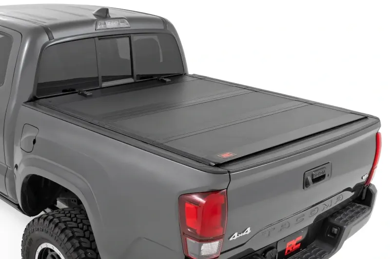 Rough Country Hard Tri-Fold Flip Up Bed Cover 6'2" Bed For 2016-2023 Toyota Tacoma