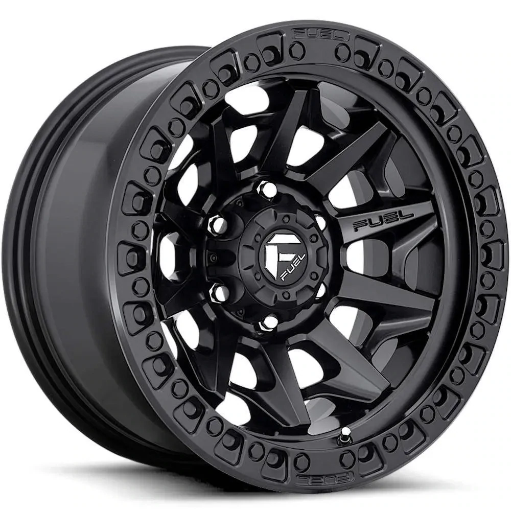 4-Fuel Covert 18x9 8X180 +1mm Matte Black W/Simulated Beadlock Wheels