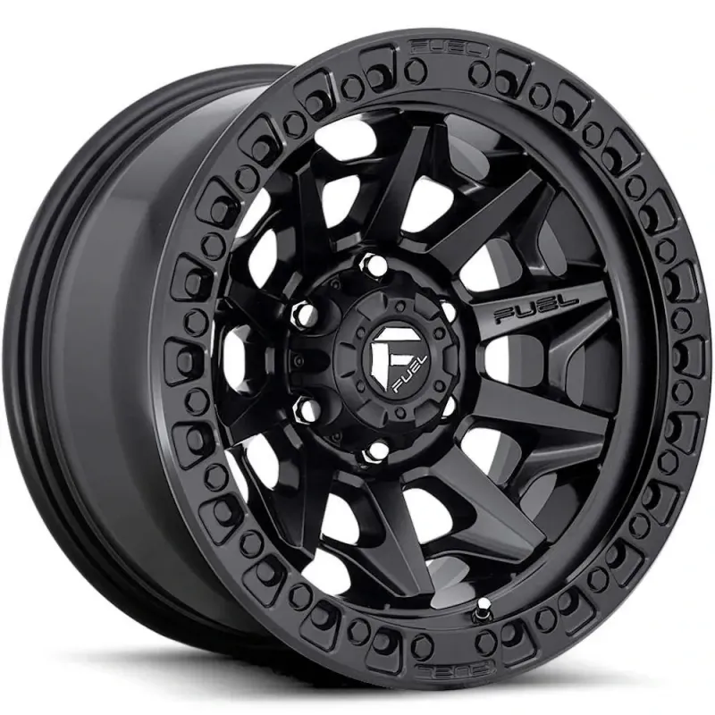 4-Fuel Covert 18x9 8X180 +1mm Matte Black W/Simulated Beadlock Wheels