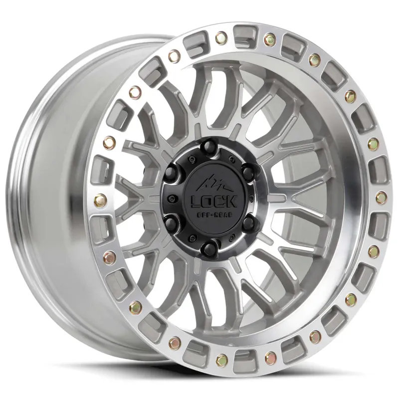 Lock Offroad Combat 17x9 6x139.7 -12 Machine Face Polish Wheels