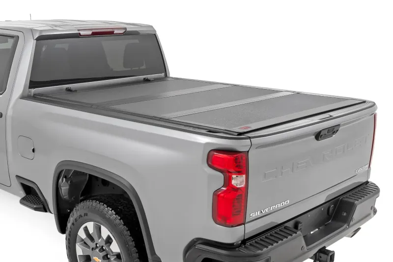 Rough Country Hard Tri-Fold Flip Up Bed Cover 6'9" Bed For 20-26 Chevy/GMC Silverado/Sierra 2500HD/3500HD