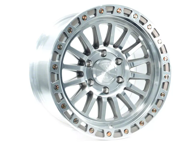 Arena Trophy 17x9 8x165.1 0mm Gloss Silver Machined with Zinc Bolts Wheels