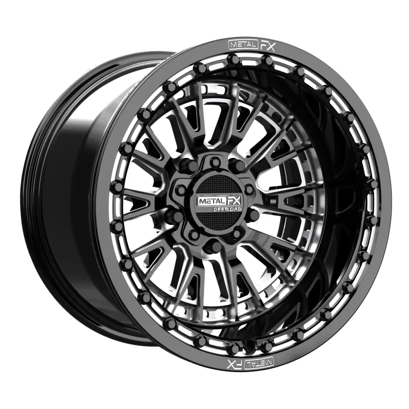 Metal FX Slayer R Beadlock 15X8 5x114.3 +0MM Gloss Black/Contrast Cut Wheels