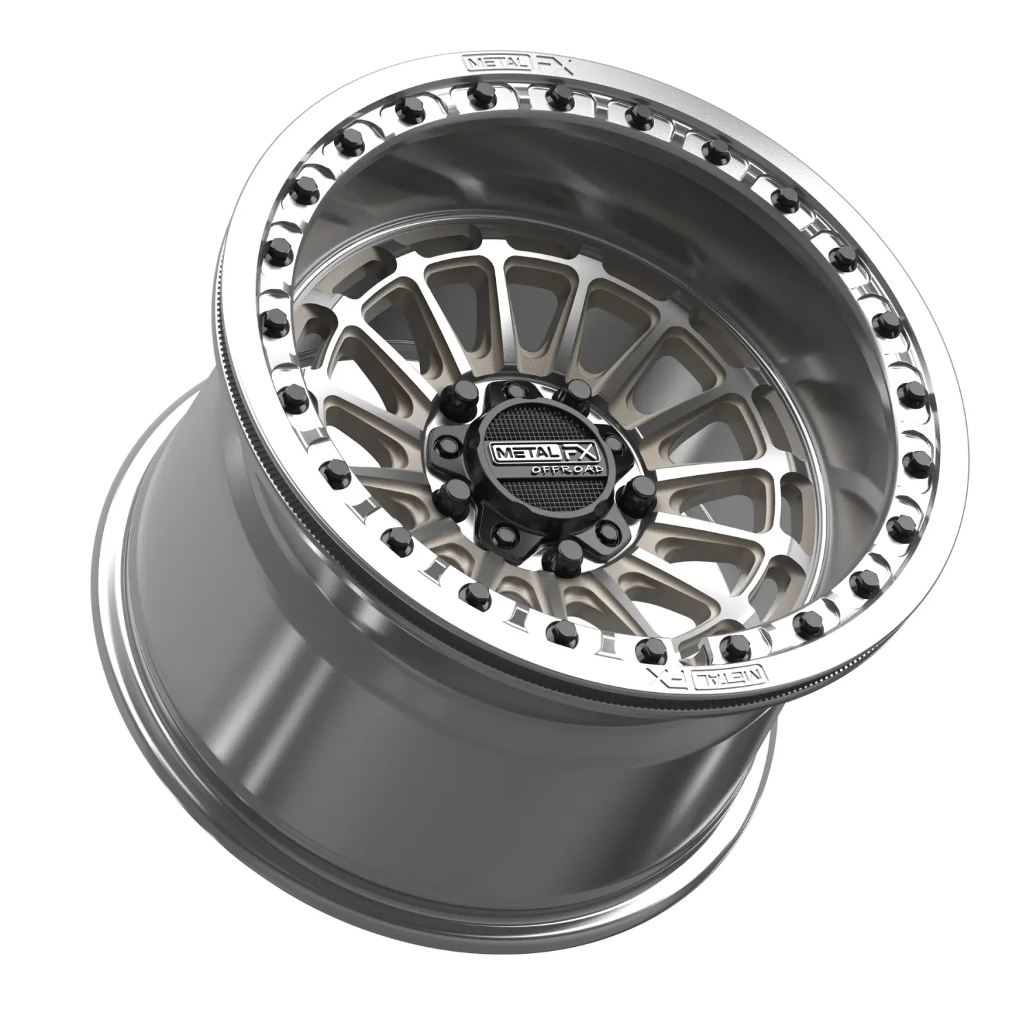 Metal FX Delta R Beadlock 15x10 5X114.3 +0mm Raw 2-pc Wheels