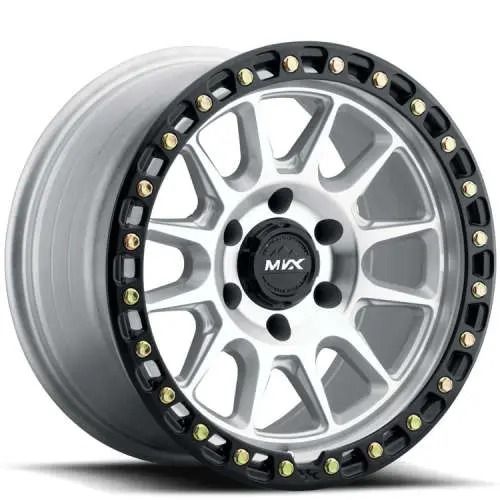 MVX Offroad VX12 18x9 6x139.7 -12 Machine Face Silver Wheels