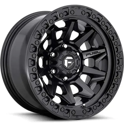 4-Fuel Covert 17x9 8X6.5 8X170 +1 Matte Black with a Simulated Beadlock Wheels