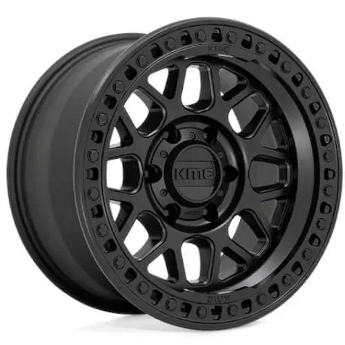 Kmc KM549 GRS 18X9 8X165.1 -12 Satin Black Simulated Beadlock Wheels