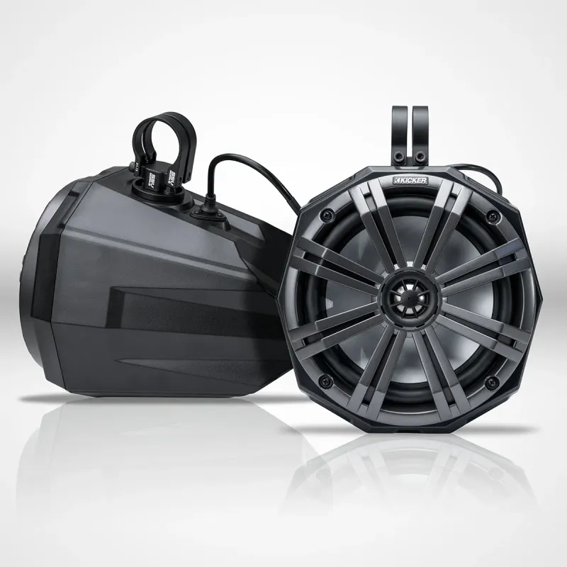 SSV WORKS Universal 8" Cage-Mount W/RGB Kicker Speakers-Pods for UTVs, ATV's SXS & Boats W/Clamp 1.85"