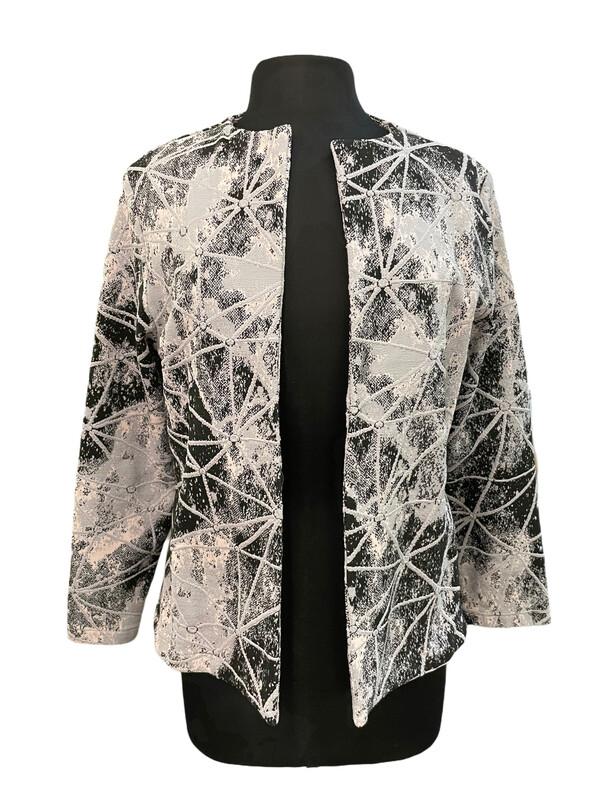 Andria Lieu Nicky Jacket Gray & Pink Print Andria Lieu Nicky Jacket Gray & Pink Print