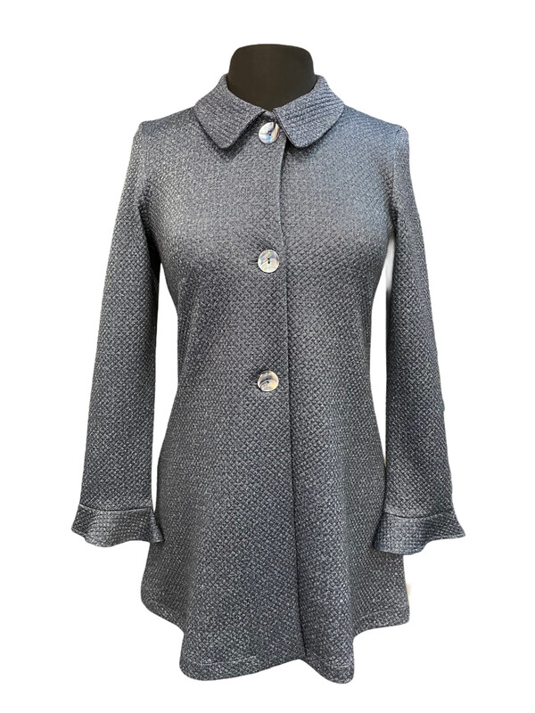 Andria Lieu Long Justine Coat Blue Quilted Denim Andria Lieu Long Justine Coat Blue Quilted Denim