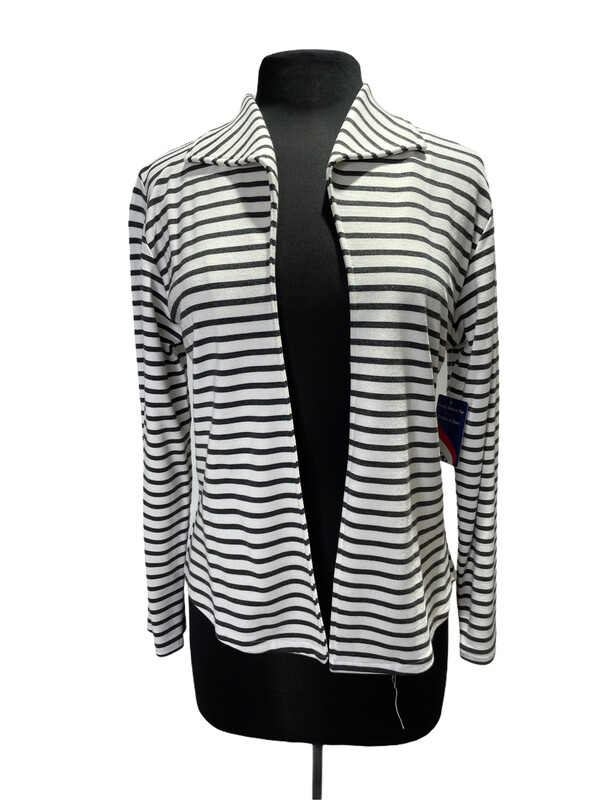 Andria Lieu Arden Jacket Gray/White Horizontal Stripe Andria Lieu Arden Jacket Gray/White Horizontal Stripe