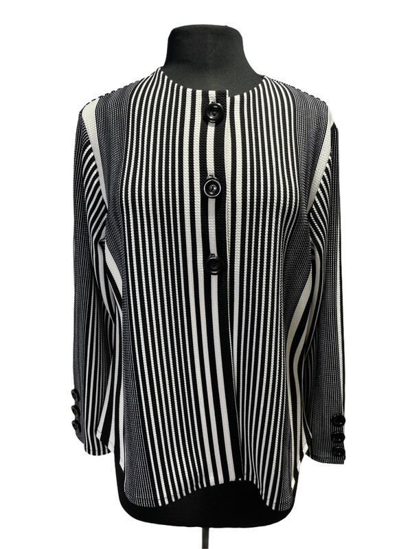 Andria Lieu Zara Jacket Black/White Vertical Stripe Andria Lieu Zara Jacket Black/White Vertical Stripe