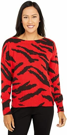 Elliot Lauren Cotton Red Tiger Stripe Crew Elliot Lauren Cotton Red Tiger Stripe Crew