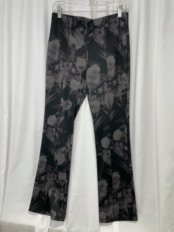 Clara Sun Woo Gray Multi Floral Front Slit Pant Clara Sun Woo Gray Multi Floral Front Slit Pant