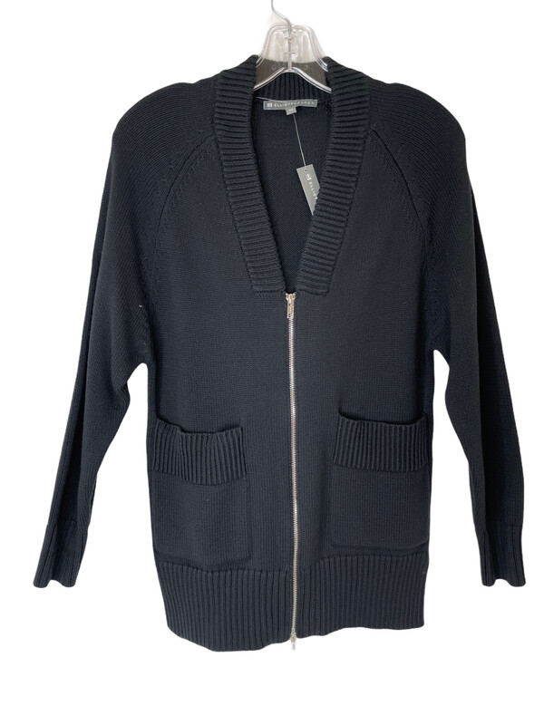 Elliot Lauren Black Heavy Knit Zip Cardigan Elliot Lauren Black Heavy Knit Zip Cardigan