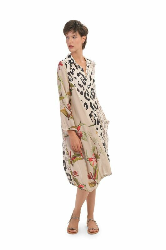 Alembika Tropical Cheetah Print Button Down Dress Alembika Tropical Cheetah Print Button Down Dress