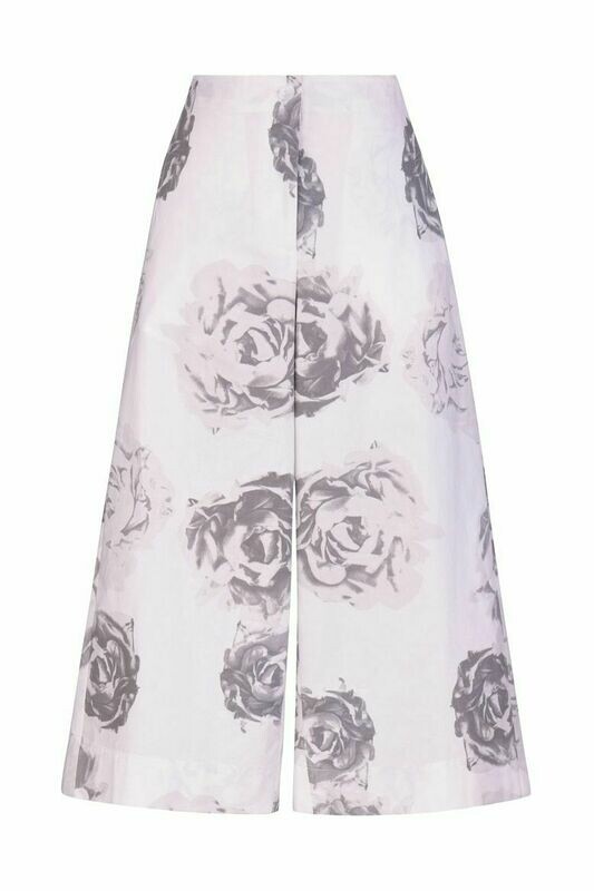 Alembika Cotton Rose Print Cropped Pant Alembika Cotton Rose Print Cropped Pant