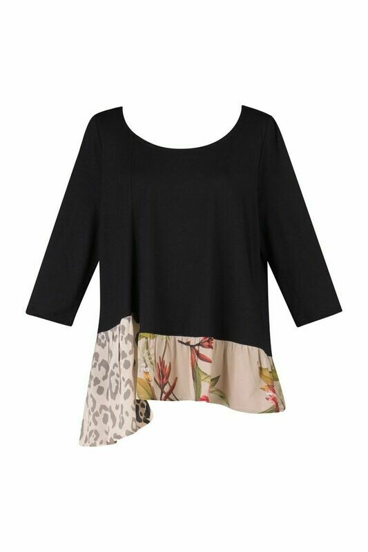Alembika Cheetah Print Hem Jersey Top Alembika Cheetah Print Hem Jersey Top