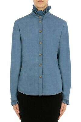 SHIRT WITH FRILLS AND GOLD BUTTONS SHIRT WITH FRILLS AND GOLD BUTTONS
