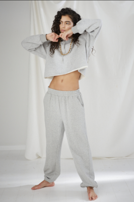 G WILLIE EMBROIDERED SWEAT PANTS + CROPPED HOODIE