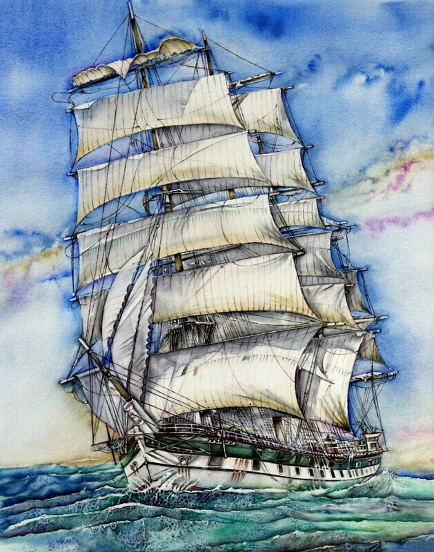 Home or Office Decor Prints | "Clipper Ship Thessalus"