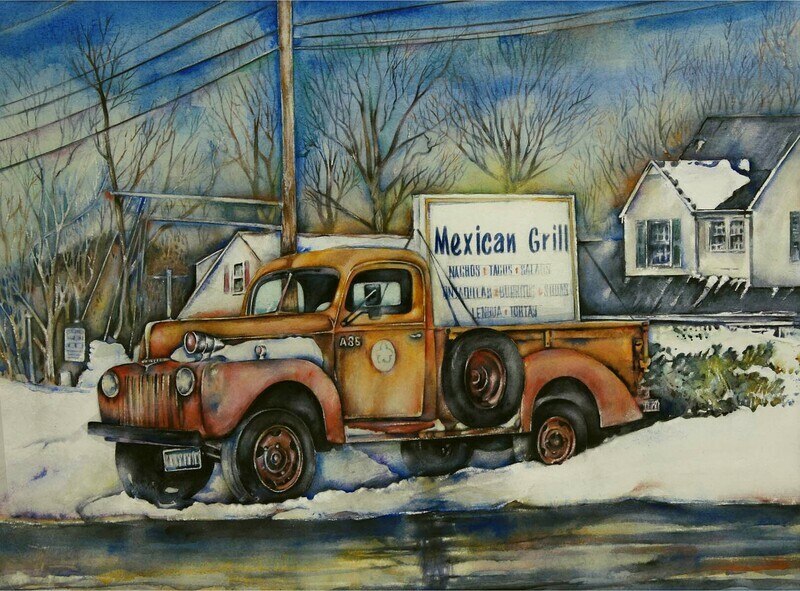 Home Decor Giclee Prints | "Old Red Truck"