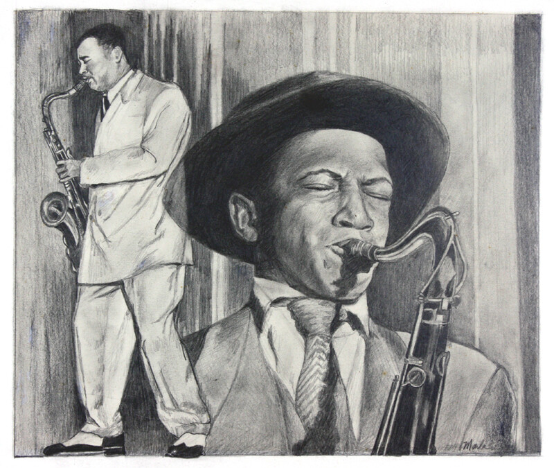 Fine Art Watercolor Prints | "Jazz Men"