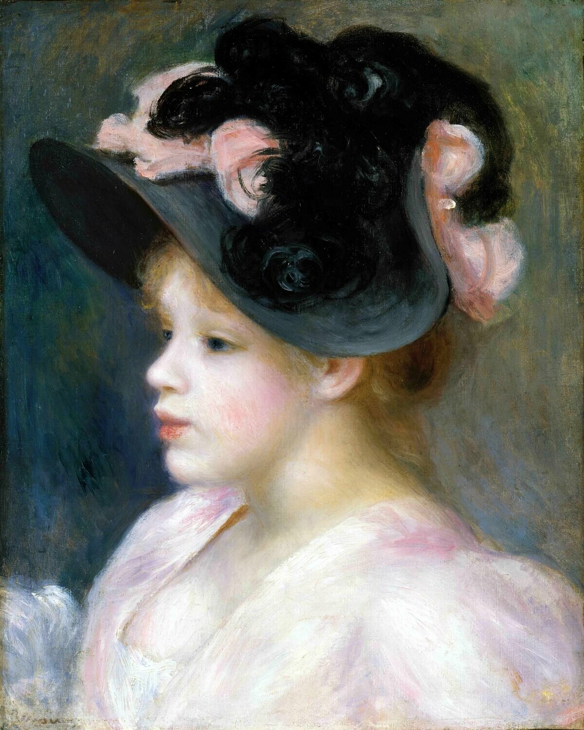 Auguste Renoir | Young Girl in a Pink-and-Black Hat