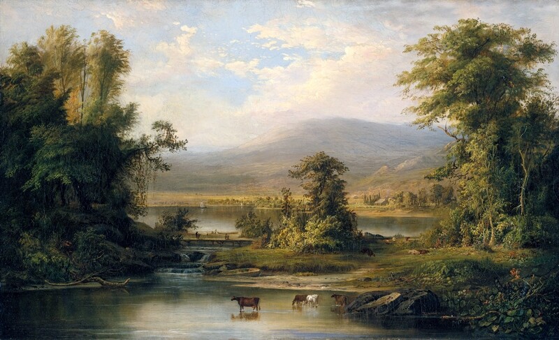 Robert Duncanson | Landscape with Cows Watering in a Stream 1871