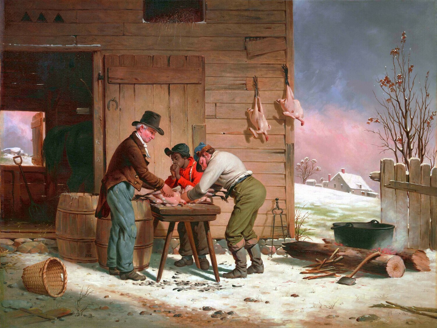 Francis Edmonds | Preparing for Christmas (Plucking Turkeys) 1851