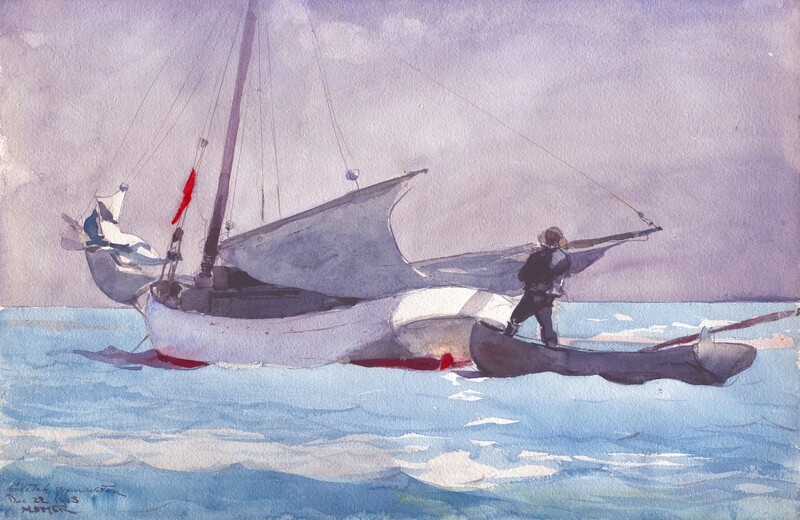 Winslow Homer | Stowing sail 1903