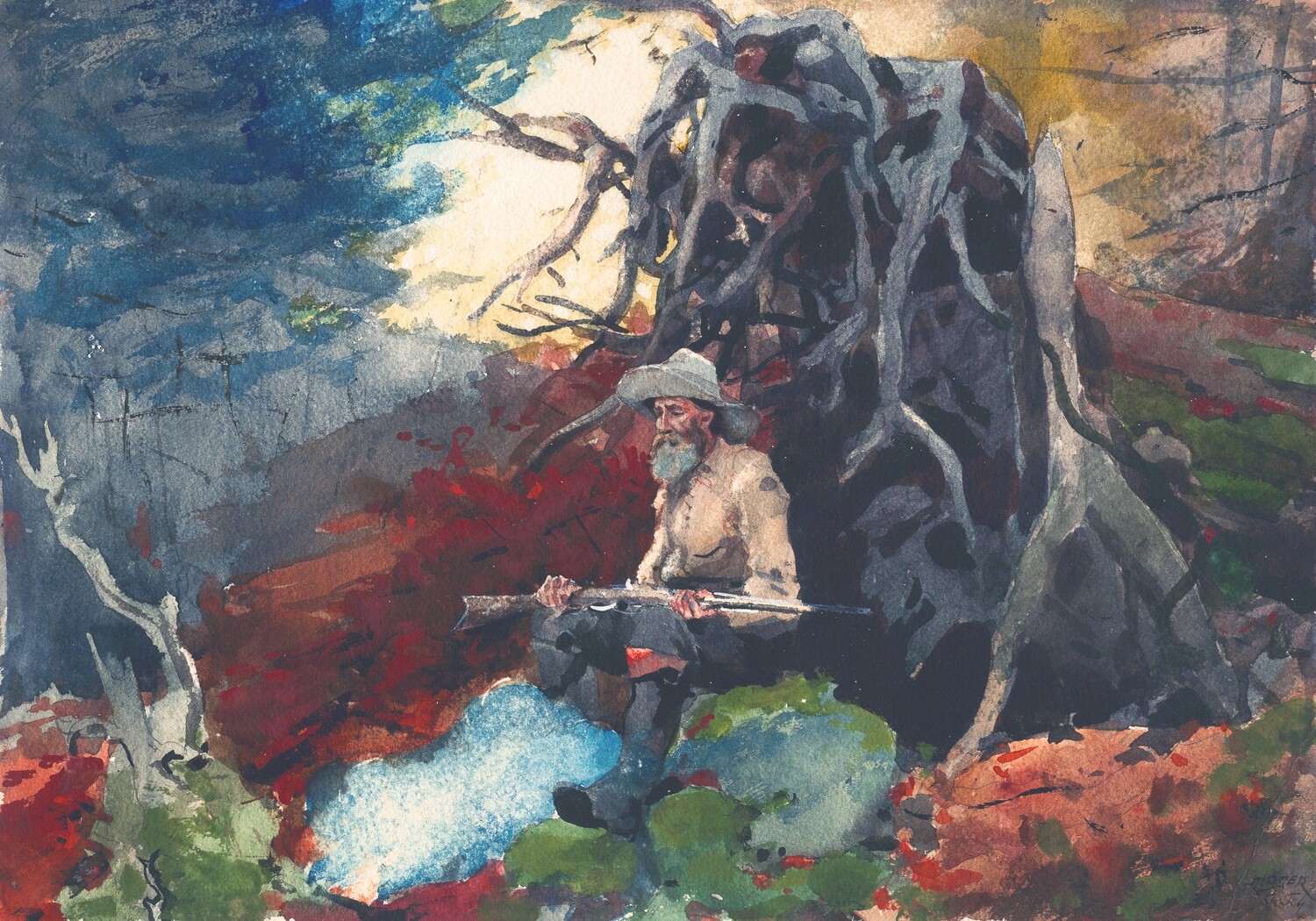 Winslow Homer | Campfire, Adirondacks 1890