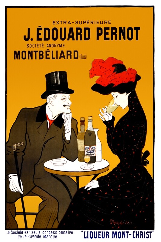 Leonetto Cappiello | Man and woman at a cafe 1900