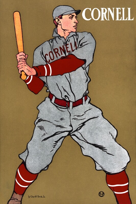 Edward Penfield | Vintage drawing of a baseball player holding a bat 1925