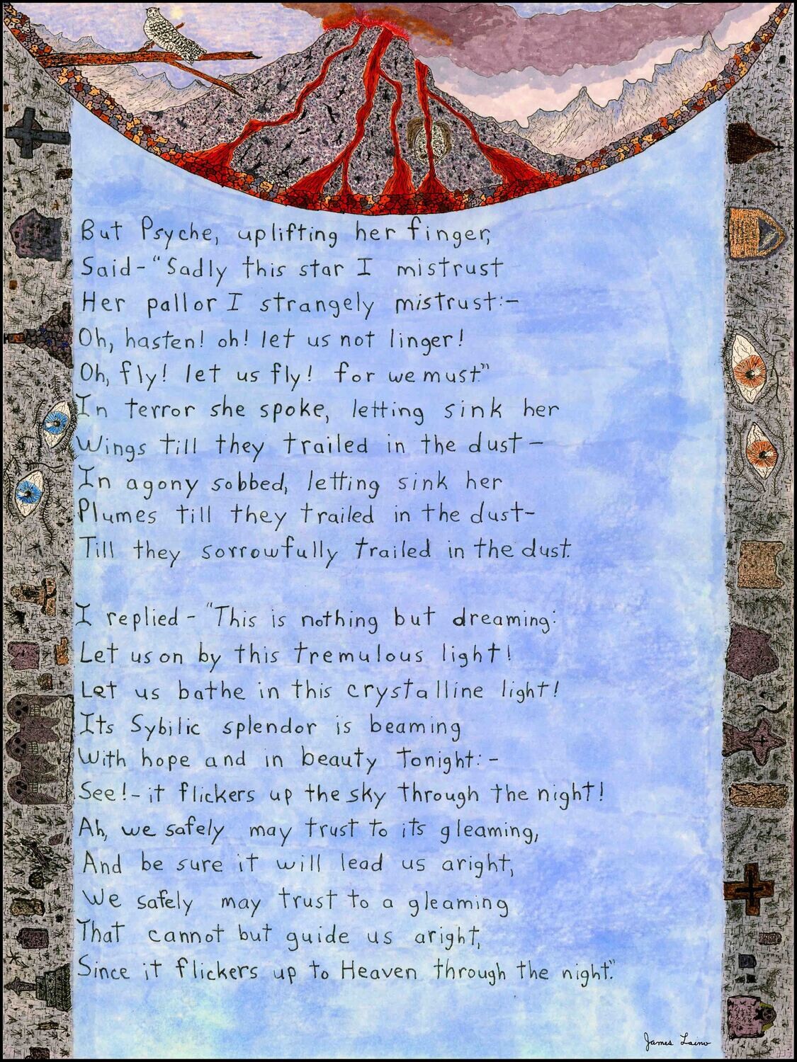 "Poem page 4" Limited Edition Watercolor Giclee Print