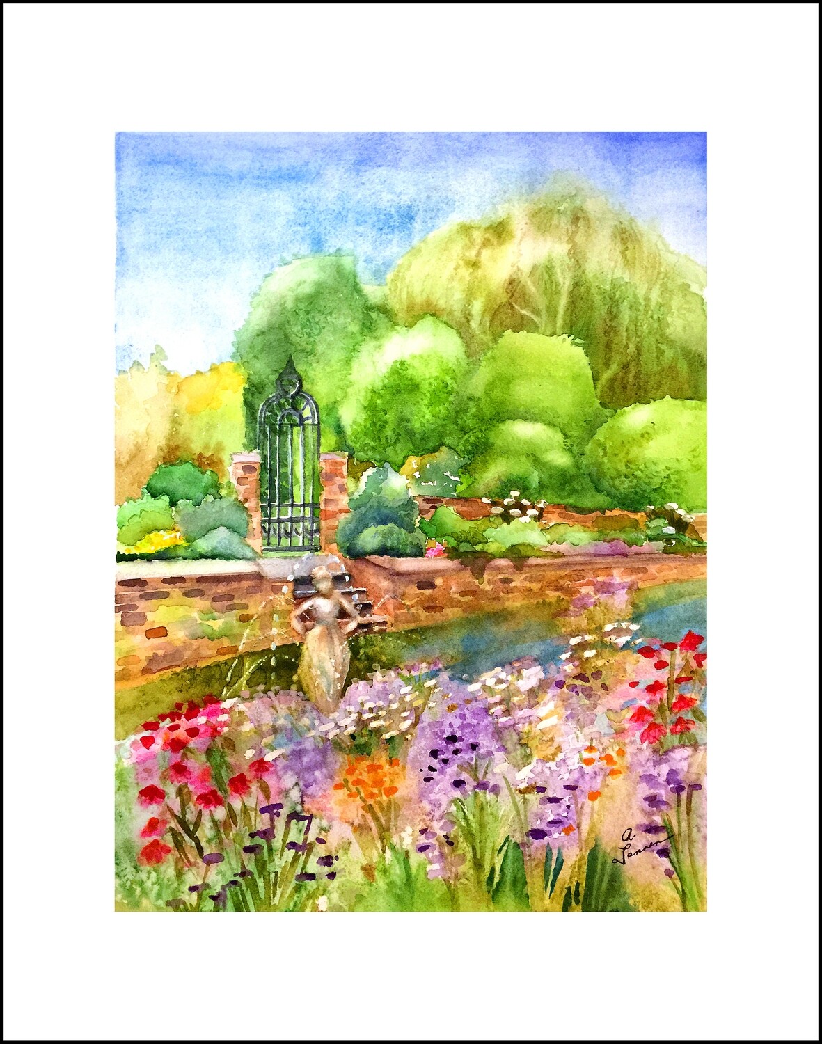 Italian Tea Garden at Planting Fields - Arlene Tannen Watercolor Artist