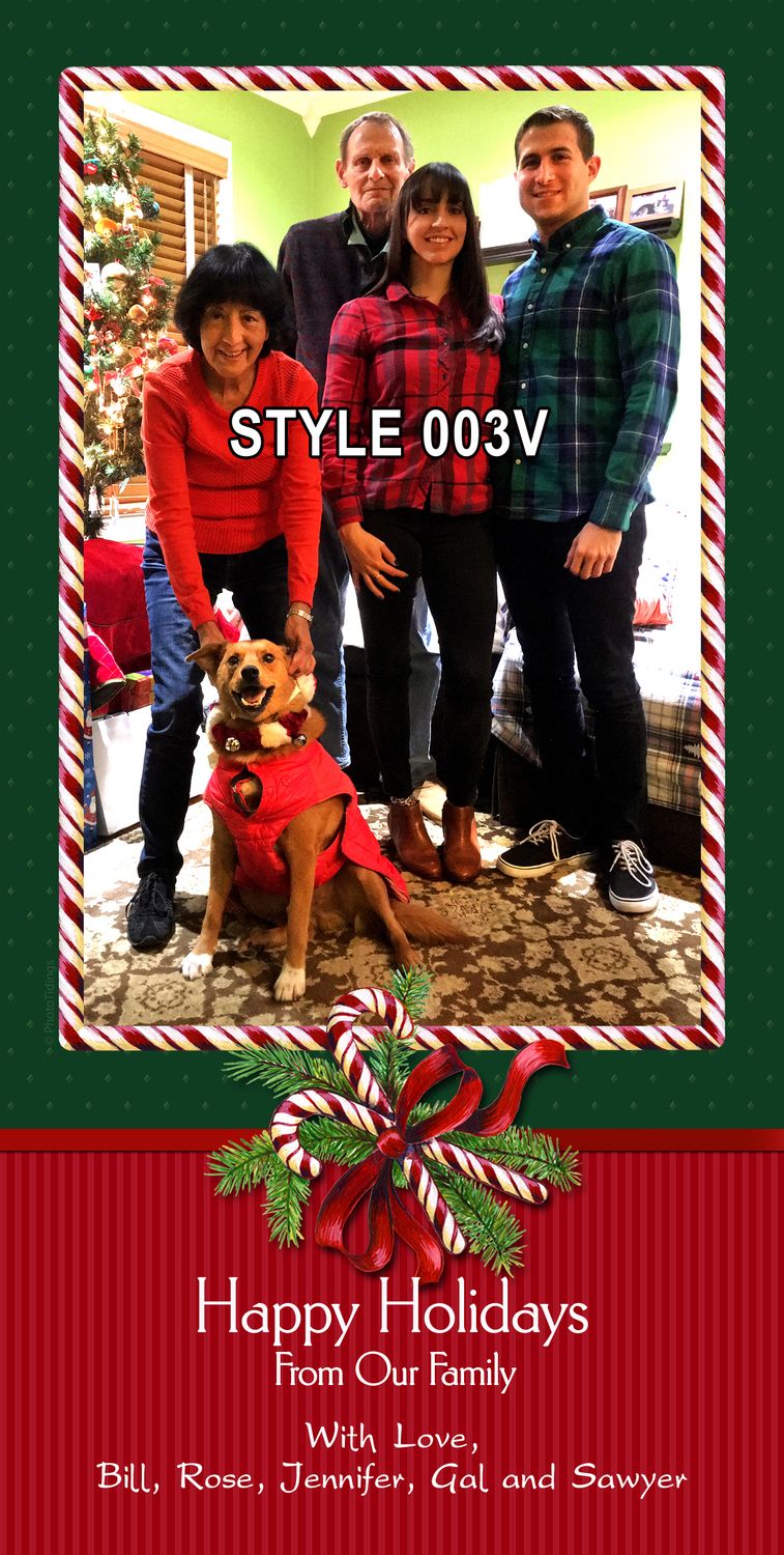 Custom Photo Christmas Cards 4&quot; x 9&quot; - Style - 003V