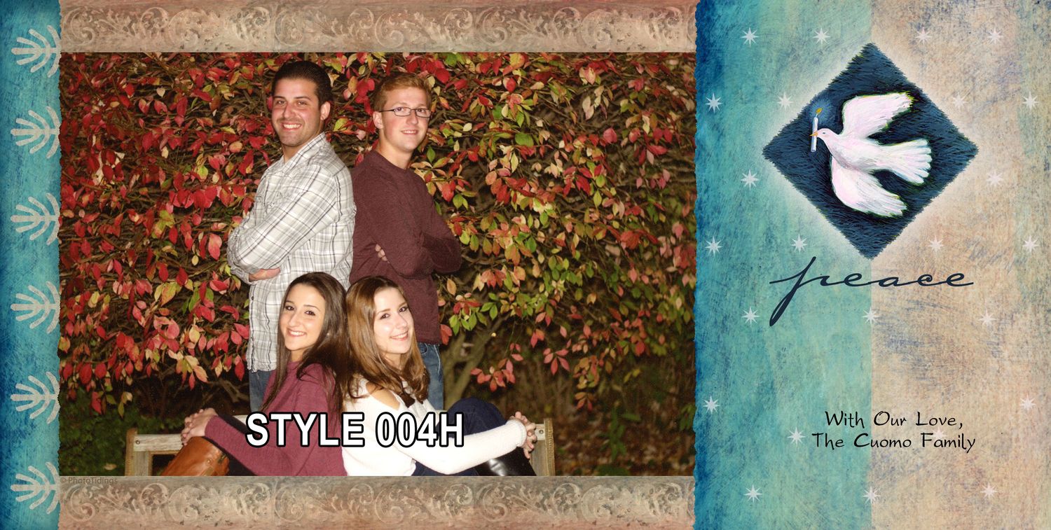 Custom Photo Christmas Cards 4&quot; x 9&quot; - Style - 004H