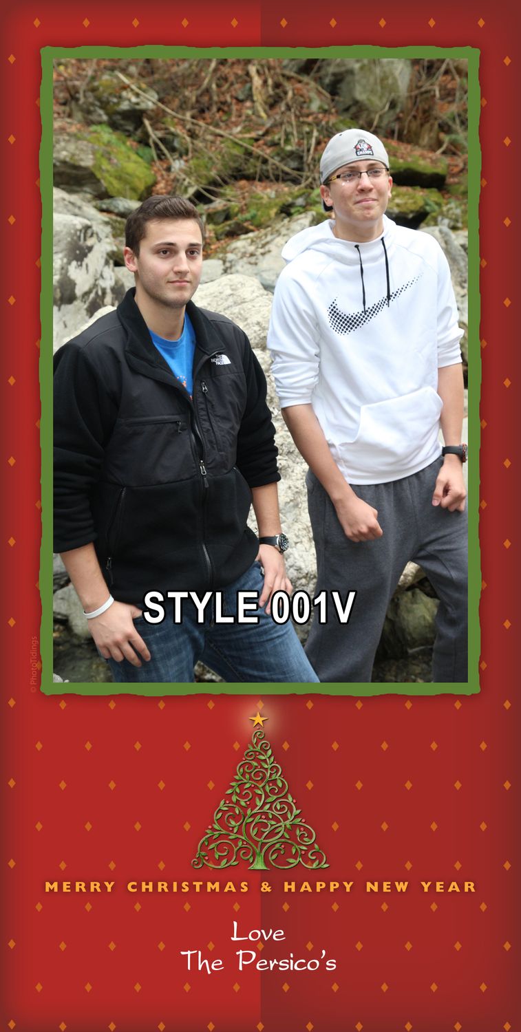 Custom Photo Christmas Cards 4&quot; x 9&quot; - Style - 001V