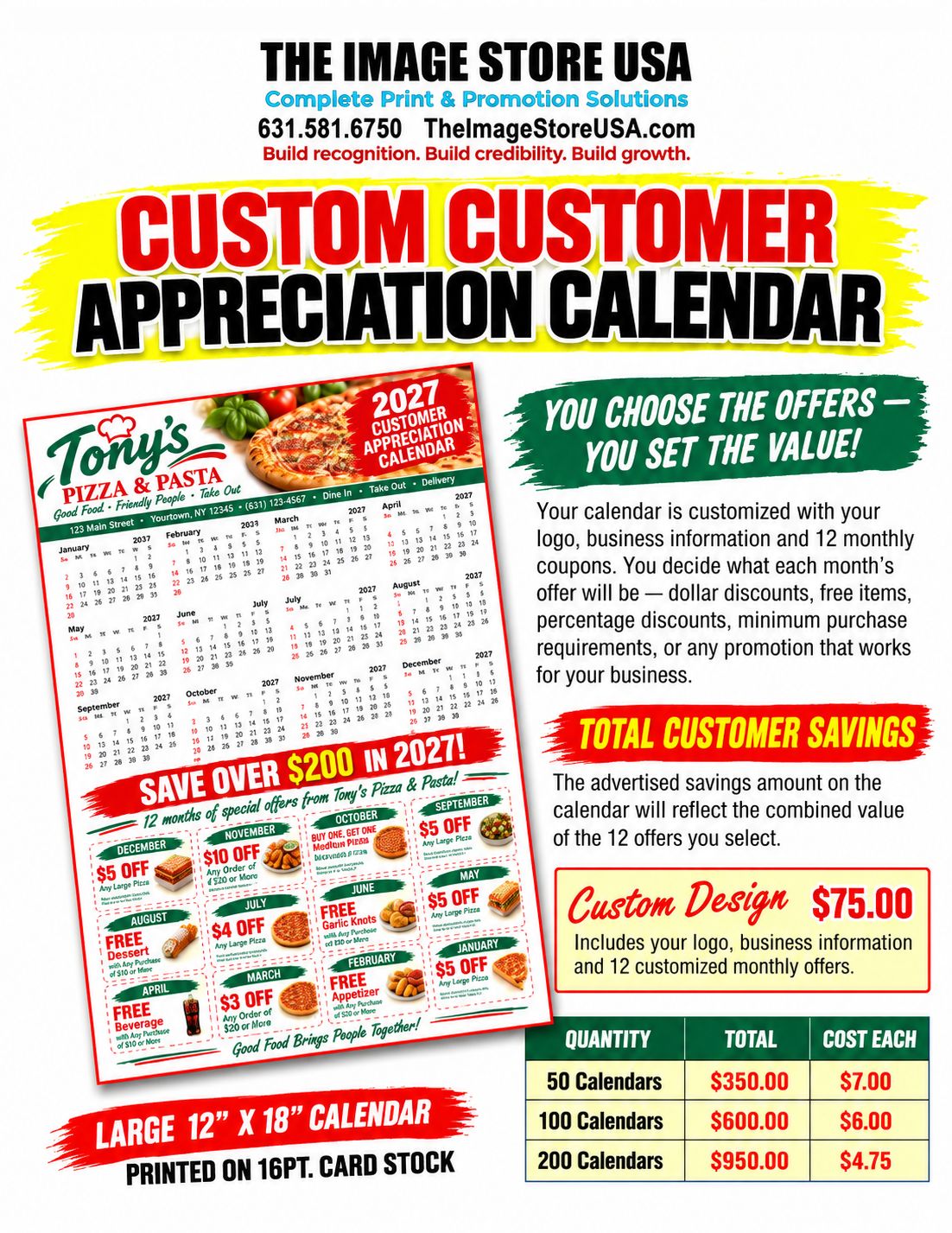 2027 Customer Appreciation Coupon Calendars | 12" X 18" - 50% Upfront Deposit | 50% After Approval 2027 Customer Appreciation Coupon Calendars | 12" X 18" - 50% Upfront Deposit | 50% After Approval