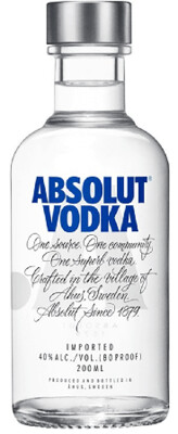 Absolut Vodka 80 200Ml 835229000100