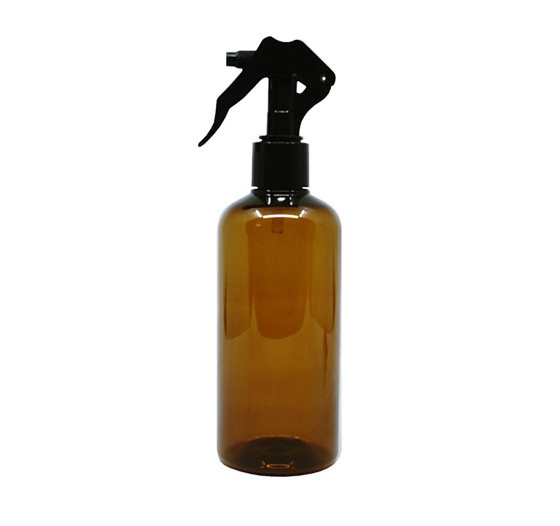 300ml, PET, Boston Round, Amber, Trigger Sprayer