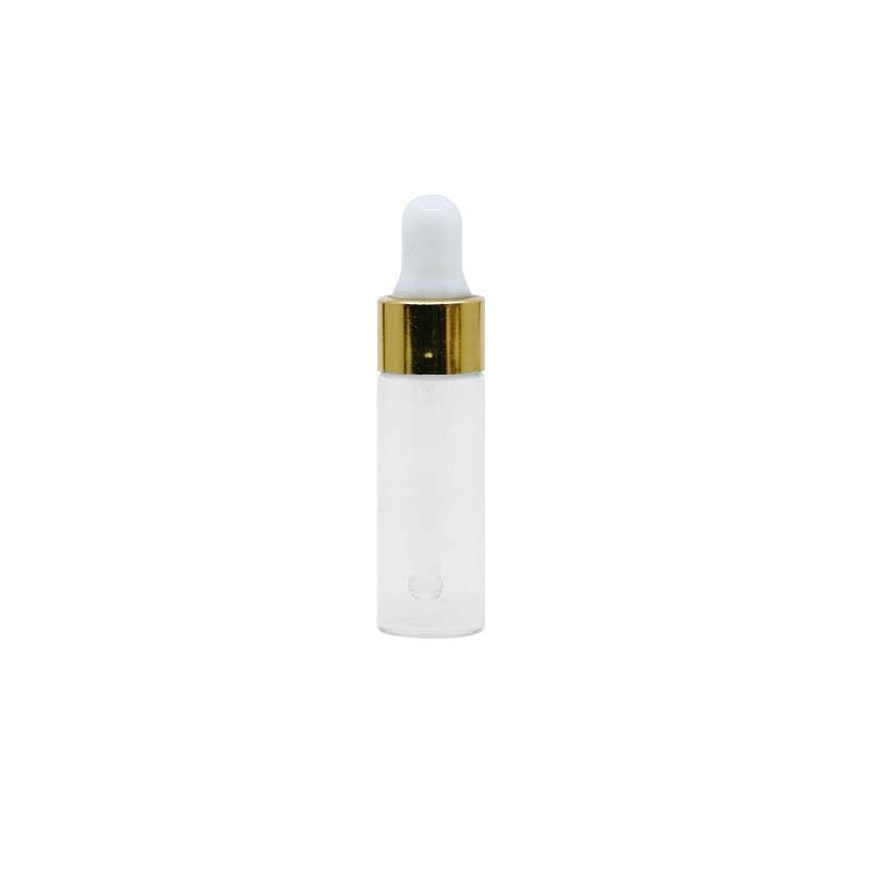 5ml, Skinny Clear Dropper w Metal Cap