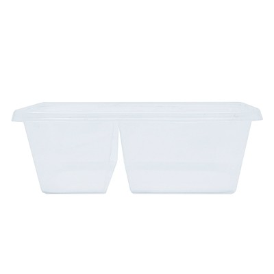 750ml, Rectangular w/ Divider Microwaveable Container