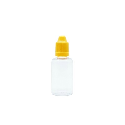 30ml, PET, Clear Dropper Bottle, Yellow Cap