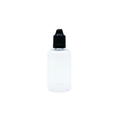 50ml, PET, Clear Dropper (Twirl) Black Cap